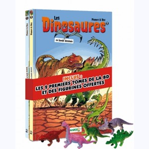 Les Dinosaures en BD : Tome (1 & 2), Pack + Figurines